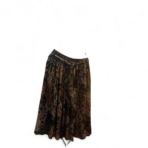 Women's retro Brown and black patterned boho midi skirt by Tumbleweeds M